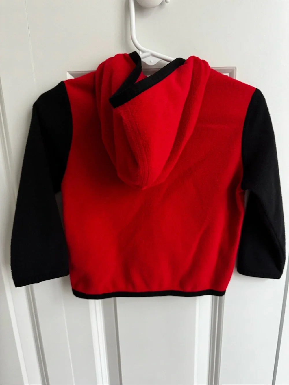 The North Face Kids Red and Black Hooded Fleece Jacket